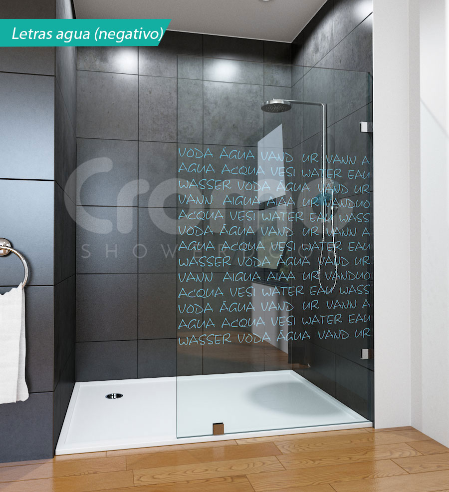 Shower door y mamparas con vidrios decorados para baño a medida